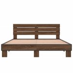 vidaXL Cadre de lit chêne marron 150x200 cm bois d'ingénierie et métal