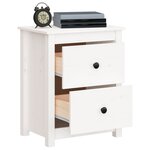 vidaXL Tables de chevet 2 Pièces Blanc 50x35x61 5 cm Bois de pin massif