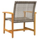 vidaXL Chaises de jardin lot de 2 gris résine tressée et bois d’acacia