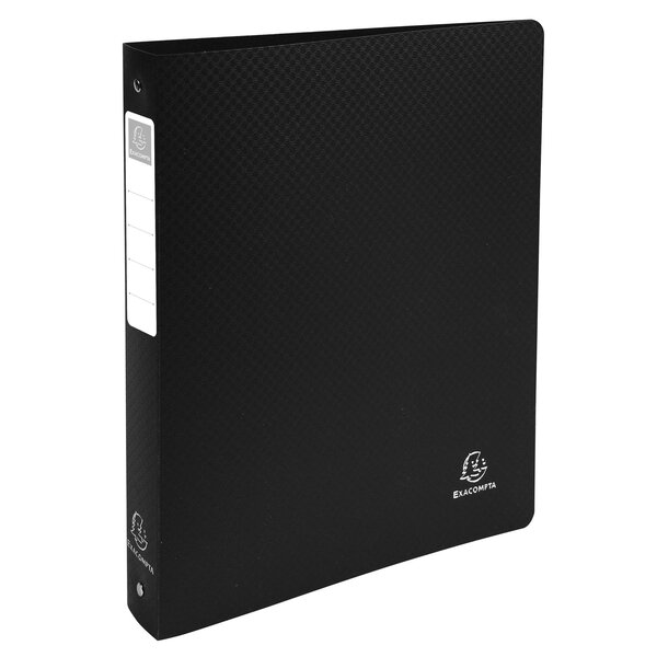 Classeur 4 Anneaux 30mm Polypropylène Opak Rigide 10/10e - A4 Maxi. - Noir - X 10 - Exacompta