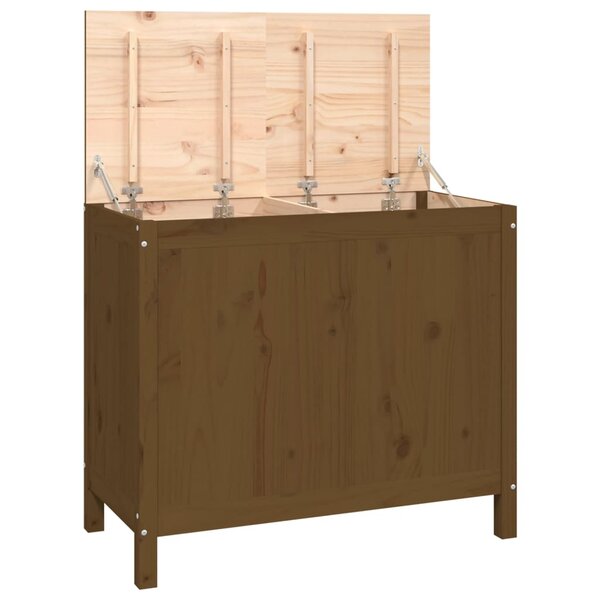 vidaXL Boîte à linge Marron miel 88 5x44x76 cm Bois massif de pin