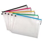 Pochettes de rangement à fermeture éclair a3 exacompta couleurs assorties - lot de 10