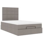vidaXL Cadre de lit ottoman avec matelas taupe 120x200 cm tissu