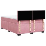 vidaXL Sommier à lattes de lit avec matelas Rose 160x200 cm Velours