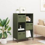 vidaXL Buffet haut vert olive 68x39x103 5 cm acier