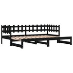 vidaXL Lit coulissant sans matelas noir 2x(90x200) cm Bois massif