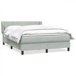vidaXL Sommier à lattes de lit et matelas gris clair 160x210cm velours
