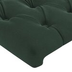 vidaXL Tête de lit à LED Vert foncé 203x16x118/128 cm Velours