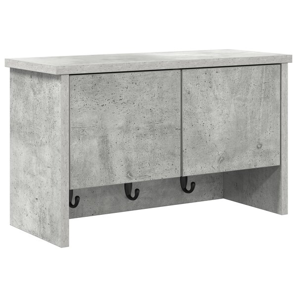 vidaXL Porte-manteau mural avec étagère Montage mural avec stockage avec porte Gris béton 50 x 20 x 30 cm