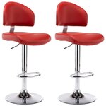 vidaXL Tabourets de bar lot de 2 rouge bordeaux similicuir