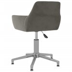 vidaXL Chaise pivotante de salle à manger Gris foncé Velours