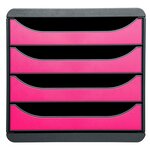 Module De Classement Big Box 4 Tiroirs Iderama - Framboise - Exacompta