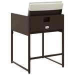 vidaXL Chaises de jardin avec coussins lot de 4 marron résine tressée