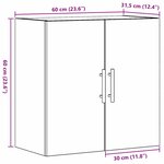 vidaXL Meuble mural chêne artisanal 60 x 31 x 60 cm Bois d'ingénierie