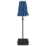 vidaXL Parasol de jardin à double tête avec LED bleu azuré 316x145 cm