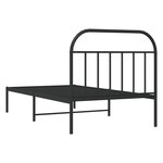 vidaXL Cadre de lit métal sans matelas avec tête de lit noir 107x203cm