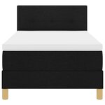 vidaXL Lit à ressort LED avec matelas Noir 90 x 200 cm tissu