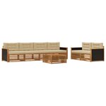 vidaXL Ensemble de canapés d'extérieur 7 Pièces Naturel et Beige