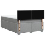 vidaXL Sommier à lattes de lit avec matelas Gris clair 140x190cm Tissu