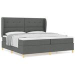 vidaXL Lit à ressorts avec matelas gris foncé 90x190 cm Gris foncé