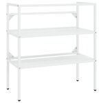 vidaXL Cadre de lavabo de salle de bain Blanc 79x38x83 cm Fer