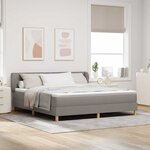 vidaXL Lit à ressorts avec matelas Taupe 180 x 200 cm tissu