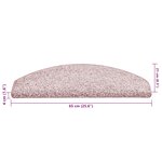vidaXL Tapis d'escalier 15 pièces 65 x 21 x 4 cm Rose clair Demi-rond Grand