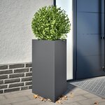 vidaXL Jardinières 2 Pièces anthracite triangulaire 50x43x75 cm acier