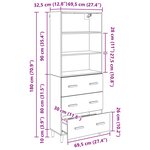 vidaXL Haut Armoire avec tiroir Chêne artisanal 69 5 x 32 5 x 180 cm