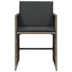 vidaXL Chaises de jardin avec coussins lot de 4 gris résine tressée