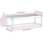 vidaXL Banc de Jardin Naturel 115 x 43 x 37 cm Bois d'Acacia Massif