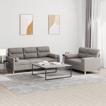 vidaXL Ensemble de canapés 2 Pièces avec coussins taupe tissu