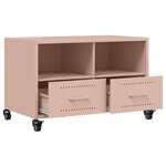 vidaXL Meuble TV rose 68x39x43 5 cm acier
