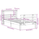 vidaXL Cadre de lit avec tête de lit sans matelas 75x190 cm