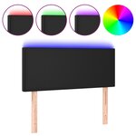 vidaXL Tête de lit à LED Noir 100x5x78/88 cm Similicuir