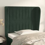 vidaXL Tête de lit avec oreilles Vert foncé 93x23x118/128 cm Velours