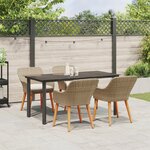 vidaXL Ensemble de salle à manger de jardin 5 pièces Beige Poly Rattan