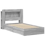 vidaXL Cadre de lit avec rangement avec tiroir Sonoma gris 90 x 200 cm