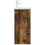 vidaXL Meuble de salle de bain avec évier Chêne fumé 42 x 40 x 84 5 cm