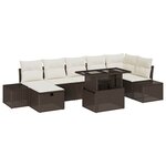 vidaXL Ensemble de canapé de jardin 8 Pièces Marron polyrotin