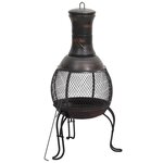 vidaXL Poêle de jardin avec tisonnier 39x39x90 cm acier