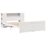 vidaXL Lit bibliothèque sans matelas blanc 140x190 cm bois pin massif