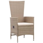 vidaXL Ensemble de salle à manger de jardin avec coussins 7 Pièces Beige