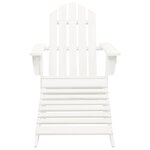 vidaXL Chaise de jardin Adirondack avec pouf et table Sapin Blanc