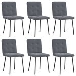 vidaXL Chaises à manger lot de 6 gris foncé velours
