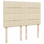 vidaXL Sommier à lattes de lit avec matelas Crème 160x200 cm Tissu