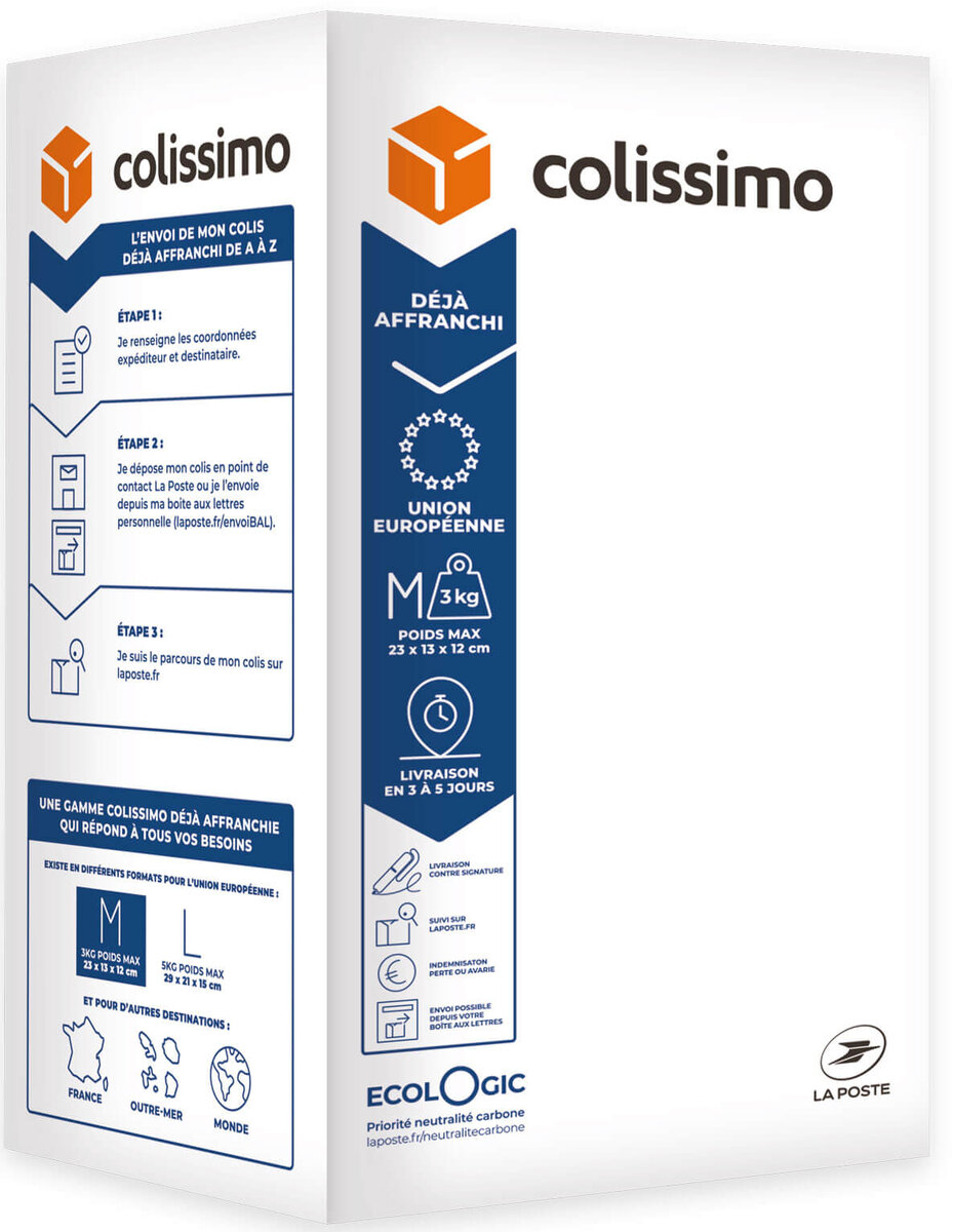 Colissimo PrêtàEnvoyer Union Européenne Boîte de taille M 3 kg La Poste