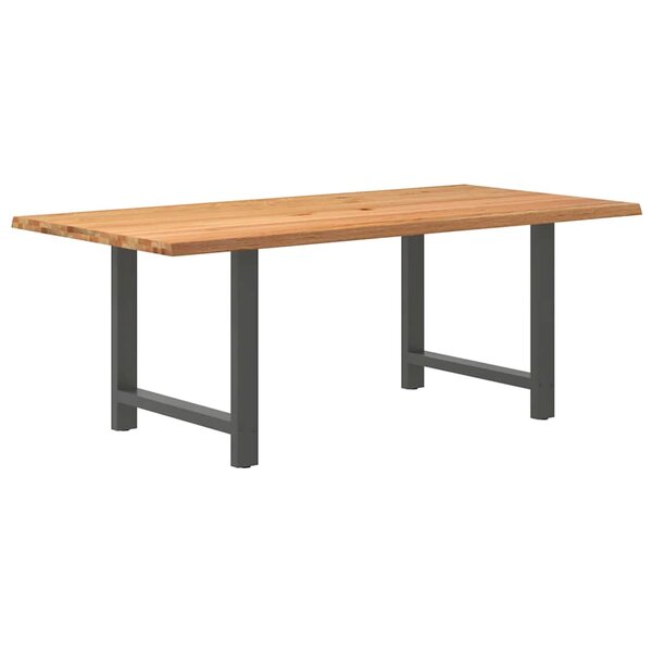 vidaXL Table à manger marron clair bois de chêne massif rectangulaire