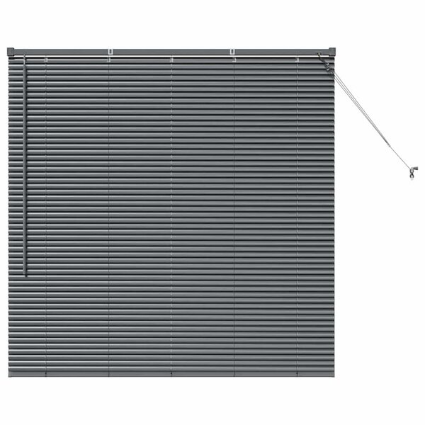 vidaXL Store de Fenêtre avec des rideaux Manuel Gris foncé Aluminium
