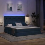 vidaXL Lit avec rangement et LED avec LED Bleu 180 x 200 cm Polyester